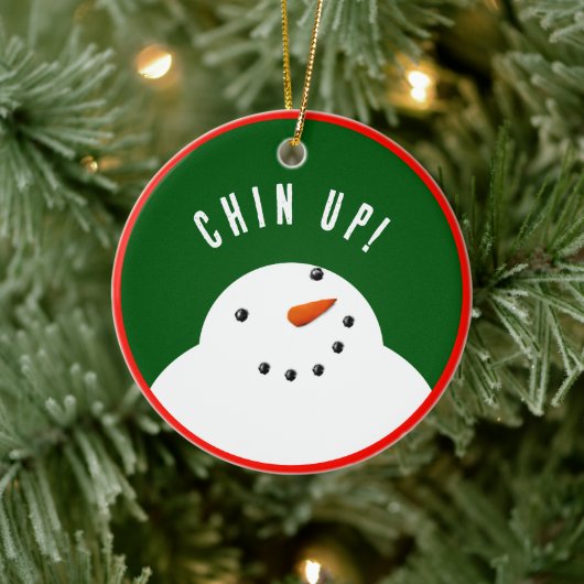 Grappige Kerstman Sneeuwpop Keramisch Ornament (Boom)