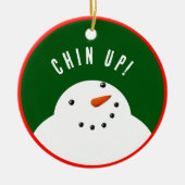 Grappige Kerstman Sneeuwpop Keramisch Ornament (Voorkant)