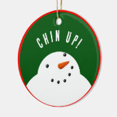 Grappige Kerstman Sneeuwpop Keramisch Ornament (Links)