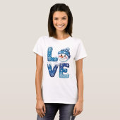 Grappige Kerstman Sneeuwpop Liefde T-shirt (Voorkant volledig)