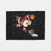 Grappige Kerstman speelt basketbal vrolijk kerstfe Fleece Deken (Voorkant (Horizontaal))