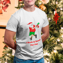 Grappige Kerstman Speelt Pickleball Ik Sprint & Sm T-shirt