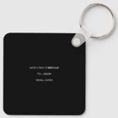 Grappige Kerstman Spelen Gitaar Kerstmis Sleutelhanger (Achterkant)