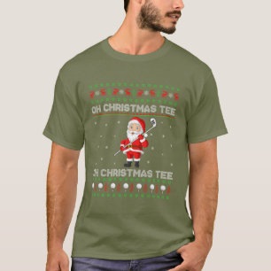 Grappige Kerstman Spelen Golf Sport Kerstmis T-shirt