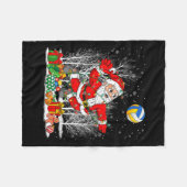 Grappige Kerstman spelen Volleybal Kerstverlichtin Fleece Deken (Voorkant (Horizontaal))