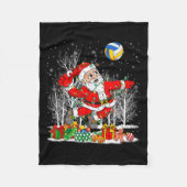Grappige Kerstman spelen Volleybal Kerstverlichtin Fleece Deken (Voorkant)