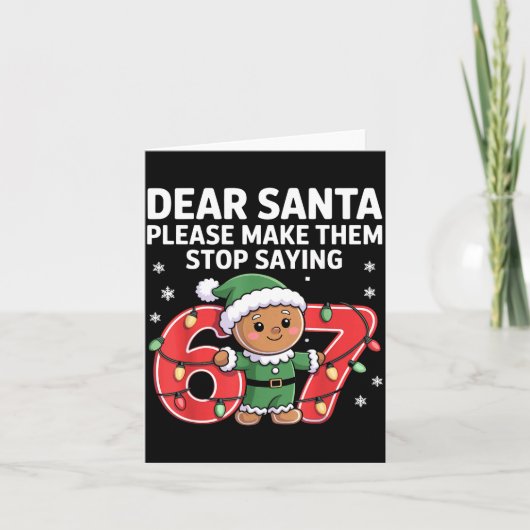 Grappige Kerstman Stop 67 Peperkoek Zes Zeven Meme Kaart (Voorkant)