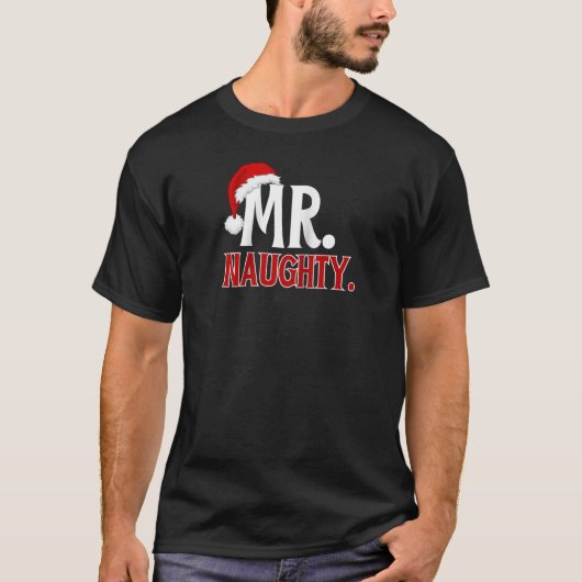 Grappige Kerstman Stoute Lijst Certificaat Prettig T-shirt (Voorkant)