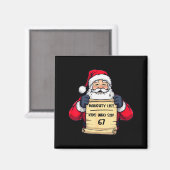 Grappige Kerstman Stoute Lijst Kinderen Die 67 Ker Magneet (Voorkant / Achterkant)