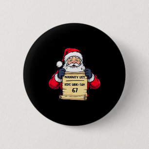 Grappige Kerstman Stoute Lijst Kinderen Die 67 Ker Ronde Button 5,7 Cm