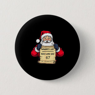 Grappige Kerstman Stoute Lijst Kinderen Die 67 Ker Ronde Button 5,7 Cm