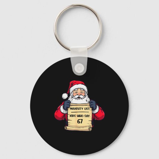 Grappige Kerstman Stoute Lijst Kinderen Die 67 Ker Sleutelhanger (Voorkant)