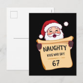 Grappige Kerstman Stoute Lijst Kinderen Die 67 Zeg Feestdagenkaart (Voorkant / Achterkant)