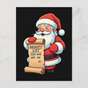 Grappige Kerstman Stoute Lijst Kinderen Die 67 Zeg Feestdagenkaart