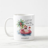 Grappige Kerstman Strand Kerstmis Koffiemok (Links)