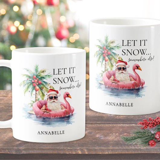 Grappige Kerstman Strand Kerstmis Koffiemok