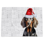 Grappige Kerstman Tan en Black Coonhound Lover Groot Cadeauzakje (Voorkant)