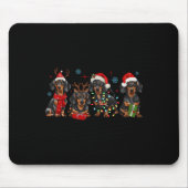 Grappige Kerstman Teckel Kerstman Teckel Hondenlie Muismat (Voorkant)