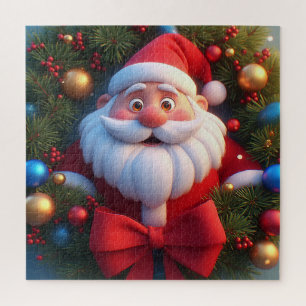 Grappige Kerstman Tekentrekfilm Kersttafereel Vaka Legpuzzel