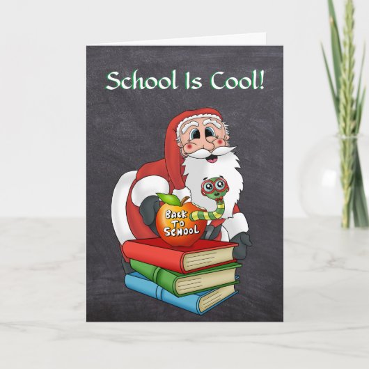Grappige Kerstman terug naar school Aanmoediging Kaart (Voorkant)