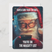 Grappige Kerstman TikTok Stoute Lijst Kerst Humor Feestdagenkaart (Voorkant)