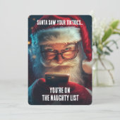 Grappige Kerstman TikTok Stoute Lijst Kerst Humor Feestdagenkaart (Staand voorkant)