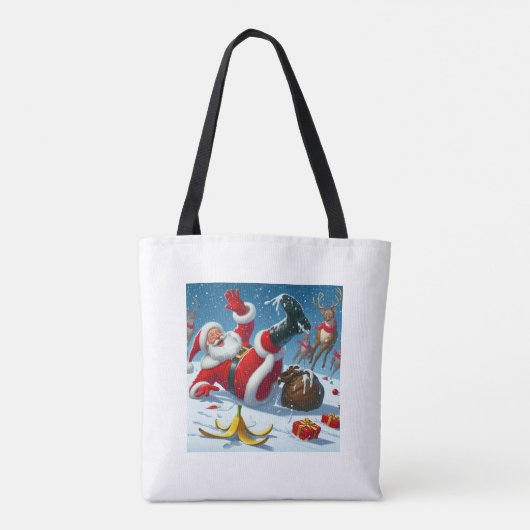grappige kerstman tote bag (Achterkant)
