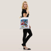 grappige kerstman tote bag (Op model)