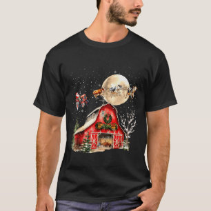 Grappige Kerstman Tractor Koeien Boerderij Boer Ke T-shirt