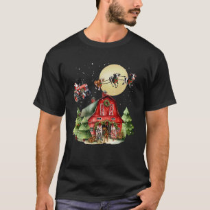 Grappige Kerstman Tractor Koeien Boerderij Boer Ke T-shirt