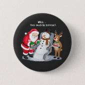 Grappige Kerstman Trekt Bloed Flebotomist Ronde Button 5,7 Cm (Voorkant)