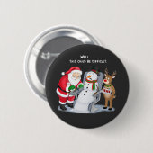 Grappige Kerstman Trekt Bloed Flebotomist Ronde Button 5,7 Cm (Voorkant /achterkant)