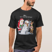 Grappige Kerstman Trekt Bloed Flebotomist T-shirt (Voorkant)