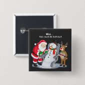 Grappige Kerstman Trekt Bloed Flebotomist Vierkante Button 5,1 Cm (Voorkant /achterkant)
