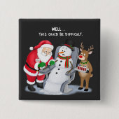 Grappige Kerstman Trekt Bloed Flebotomist Vierkante Button 5,1 Cm (Voorkant)