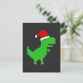 grappige kerstman trex briefkaart (Staand voorkant)