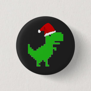 grappige kerstman trex ronde button 3,2 cm