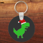 grappige kerstman trex sleutelhanger (Voorkant)