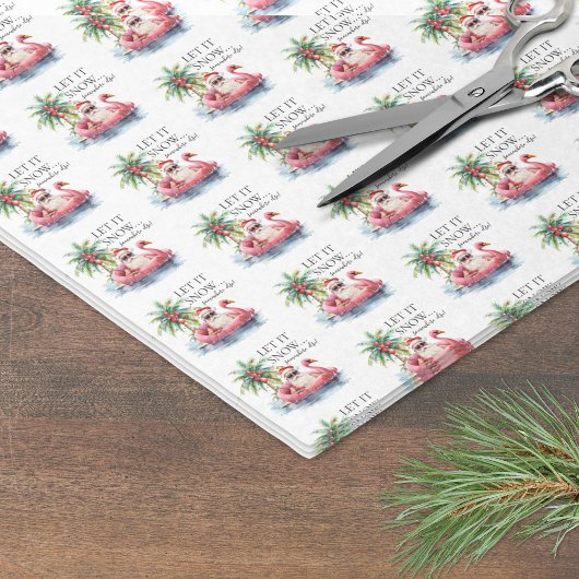 Grappige Kerstman Tropisch Strand Kerstmis Tissuepapier