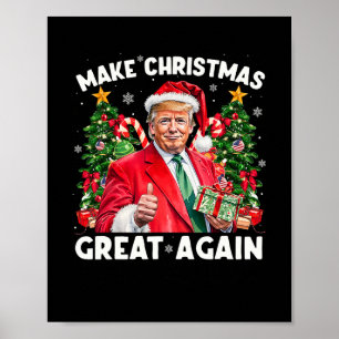 Grappige Kerstman Trump 2025 Maak Kerstmis weer Gr Poster