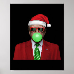Grappige Kerstman Trump Bubble Gum Maakt Kerstmis  Poster