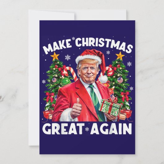 Grappige Kerstman Trump Cadeau Kerstkaart (Voorkant)