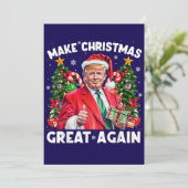Grappige Kerstman Trump Cadeau Kerstkaart (Staand voorkant)