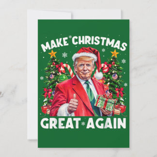 Grappige Kerstman Trump Cadeau Maak Kerstmis Weer Feestdagenkaart