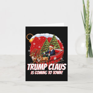 Grappige Kerstman Trump Claus Komt Naar De Stad Vr Kaart
