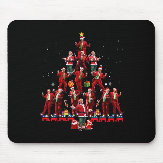 Grappige Kerstman Trump Dance Tree Kerstmispyjama  Muismat (Voorkant)