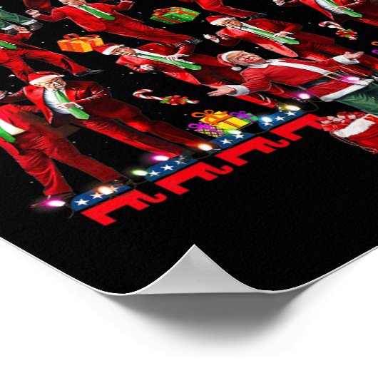 Grappige Kerstman Trump Dance Tree Kerstmispyjama  Poster (Hoek)