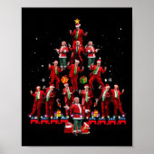 Grappige Kerstman Trump Dance Tree Kerstmispyjama Poster (Voorkant)