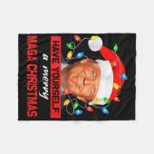 Grappige Kerstman Trump, heb jezelf een vrolijk ke Fleece Deken (Voorkant (Horizontaal))