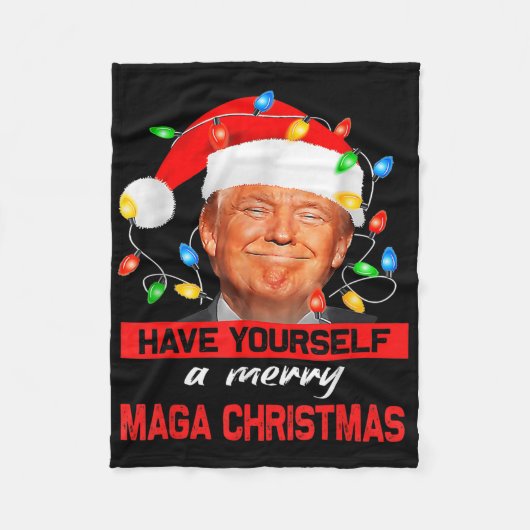 Grappige Kerstman Trump, heb jezelf een vrolijk ke Fleece Deken (Voorkant)